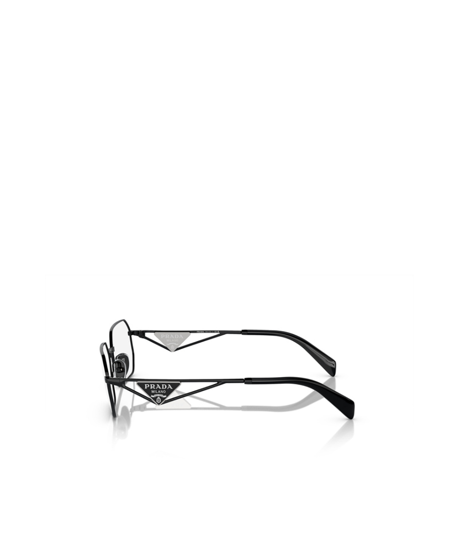 Prada Logo-plaque Geometric-frame Glasses In Black