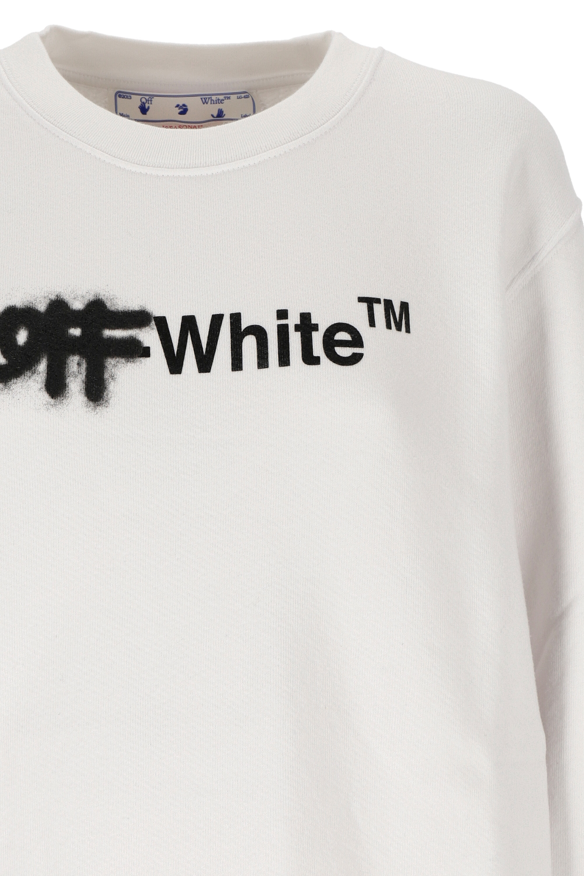 Off-white Logo-print Cotton Sweatshirt In White