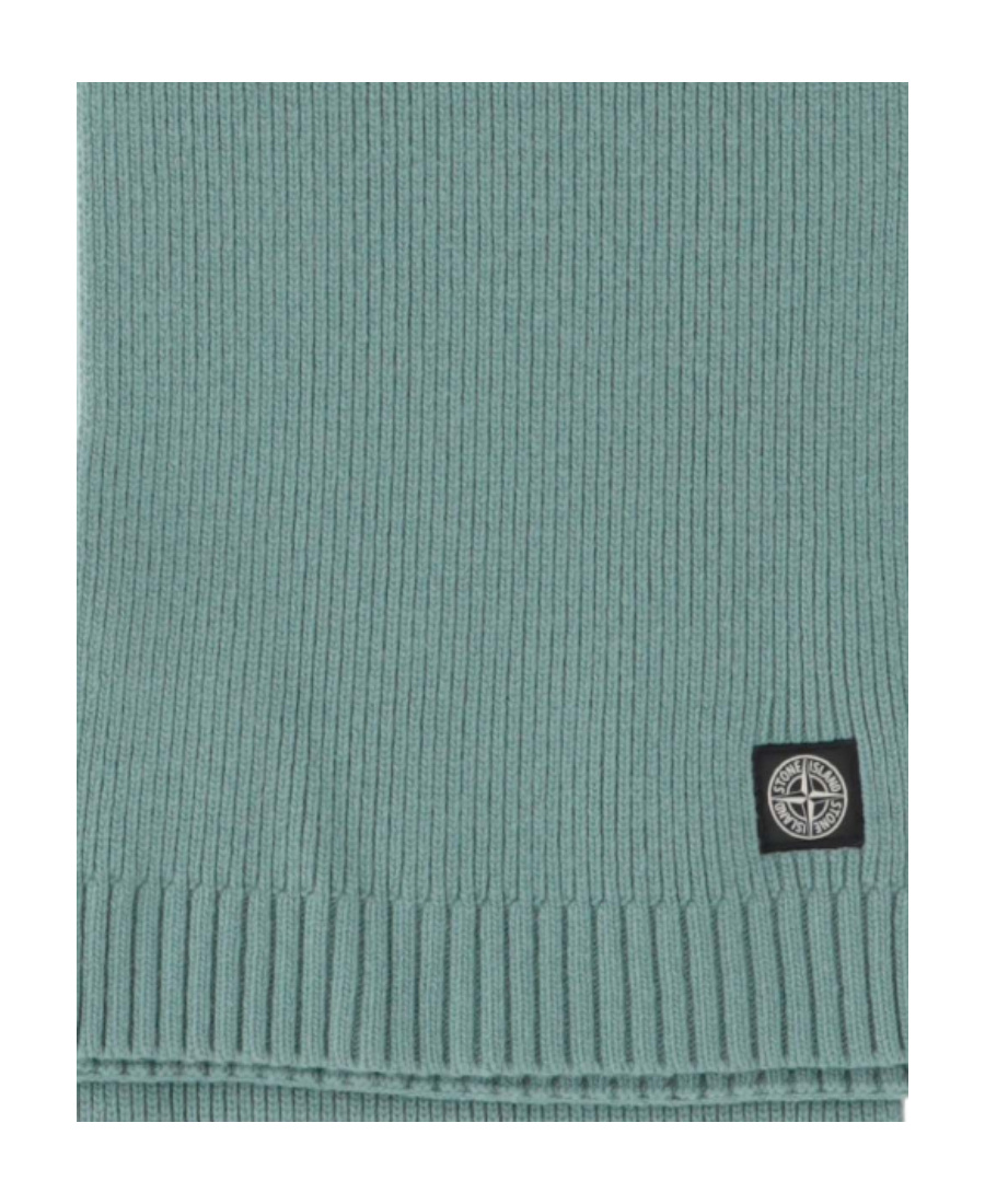 Stone Island Logo Blended Scarf In Green