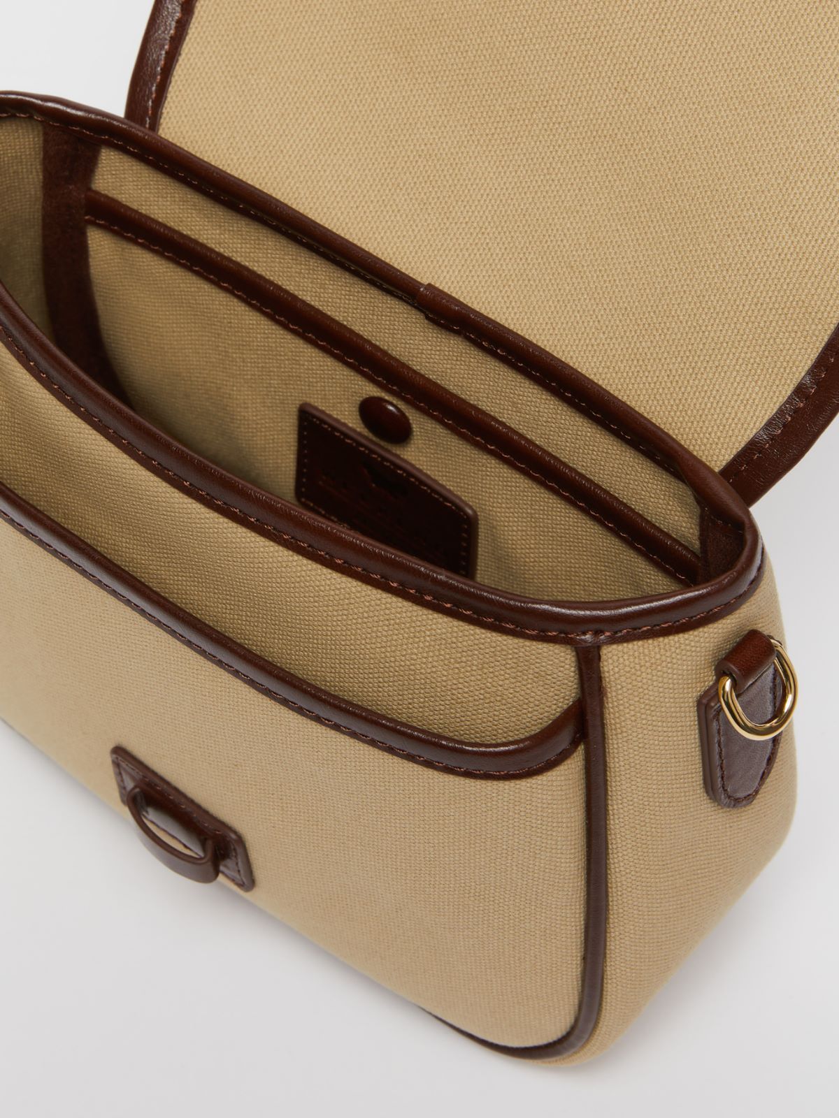 WEEKEND MAX MARA CANVAS AND LEATHER SHOULDER BAG