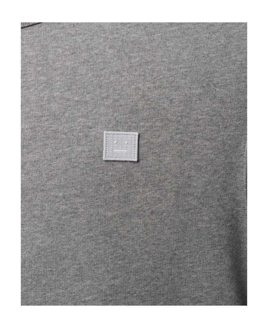 Acne Studios Face-patch Crew Neck Sweatshirt In Gray