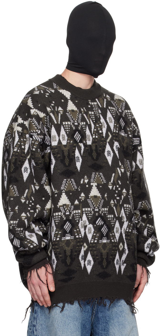 Vetements Gray Destroyed Sweater In Black