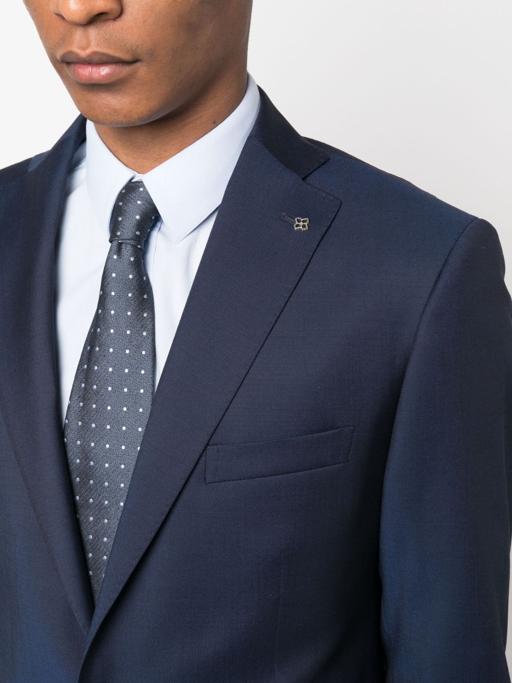 Tagliatore Logo-plaque Single-breasted Suit In Black