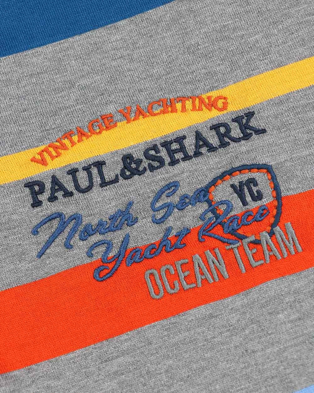 Paul & Shark Striped Long-sleeved Polo Shirt In Black