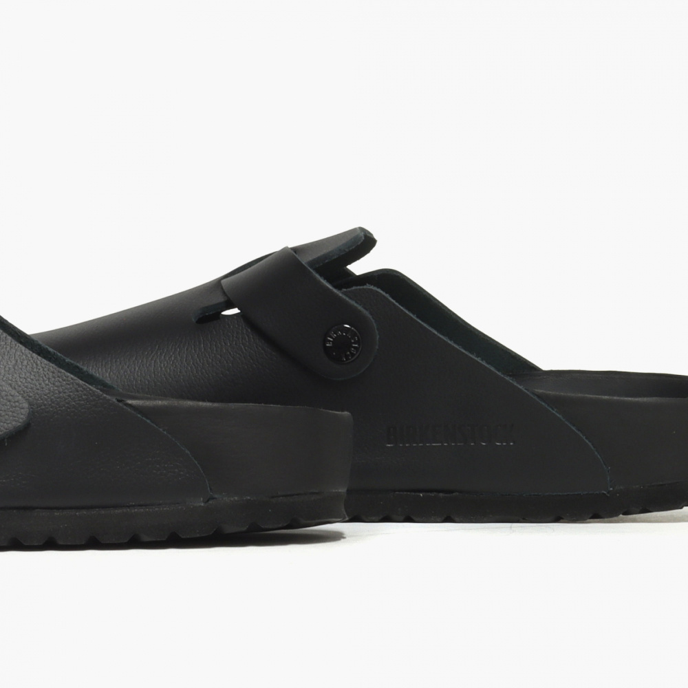 Birkenstock Boston Leather Buckled Clogs In Black
