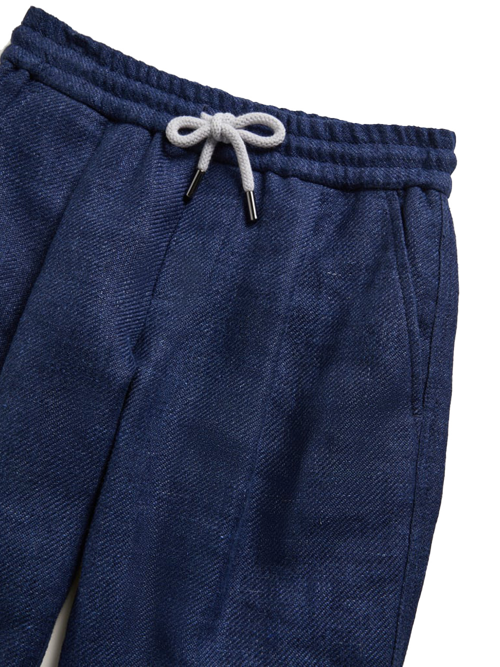 BRUNELLO CUCINELLI DRAWSTRING TWILL TAPERED TROUSERS