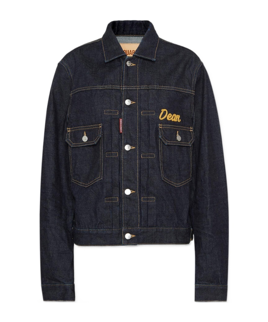 Dsquared2 Embroidered Denim Jacket In Blue
