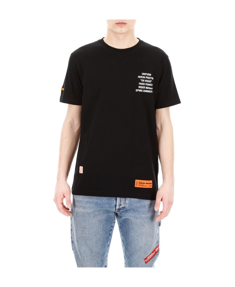 Heron Preston Black Printed T-shirt In Black