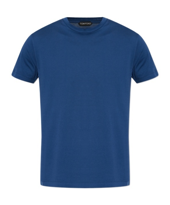 Tom Ford Crew-neck Short-sleeve T-shirt In Blue