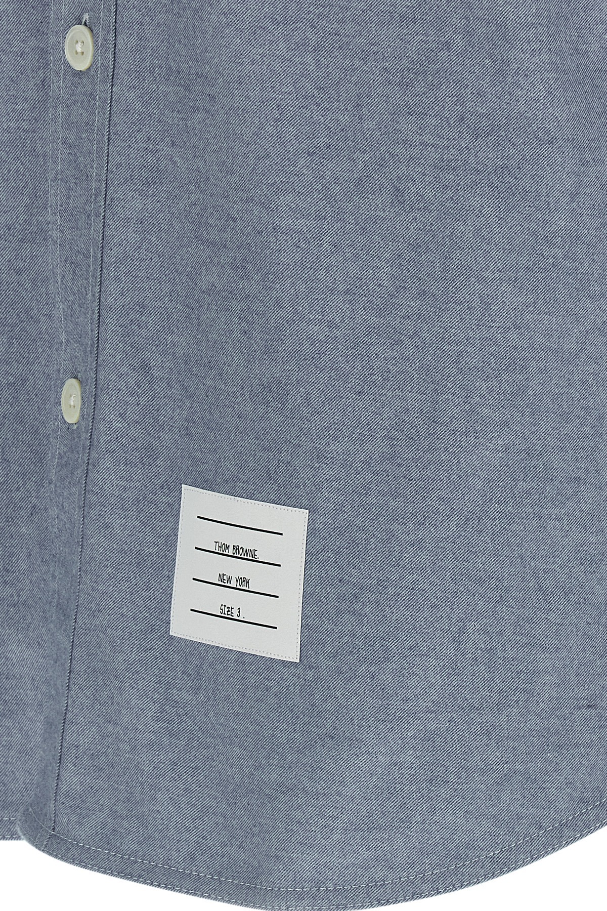Thom Browne 4 Bar Stripe Flannel Shirt In Blue