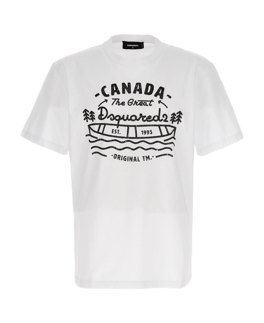 Dsquared2 Men's Logo Print T Shirt In White