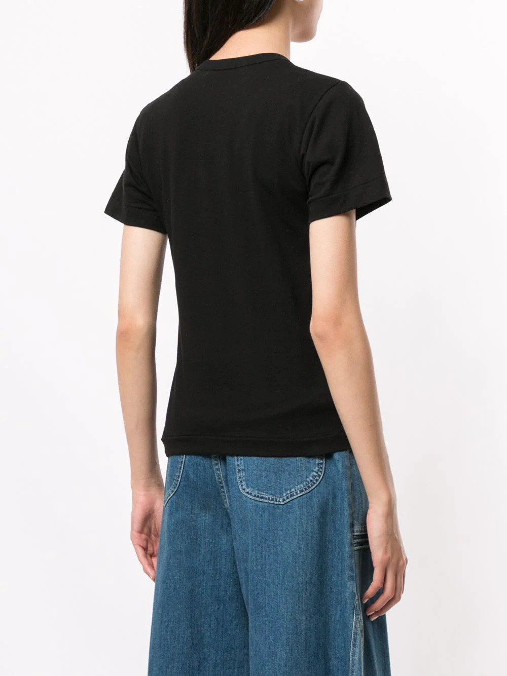 Comme Des Garçons Play Logo Embroidered Crew Neck T-shirt In Multi