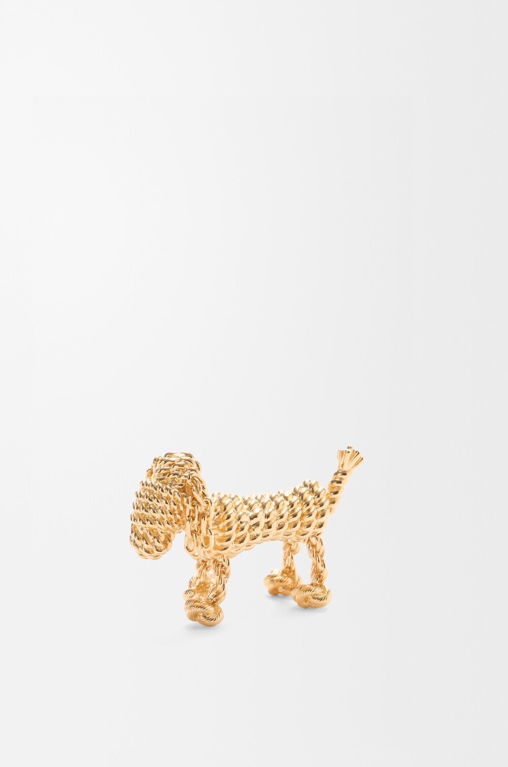 Loewe Sausage Dog Brooch In Gold