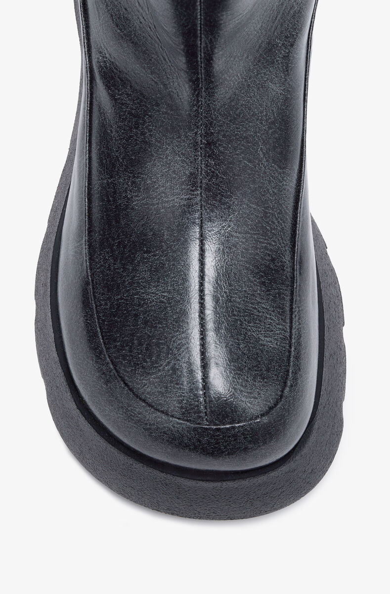 Ganni Kat Low Boots In Dark Grey In Black