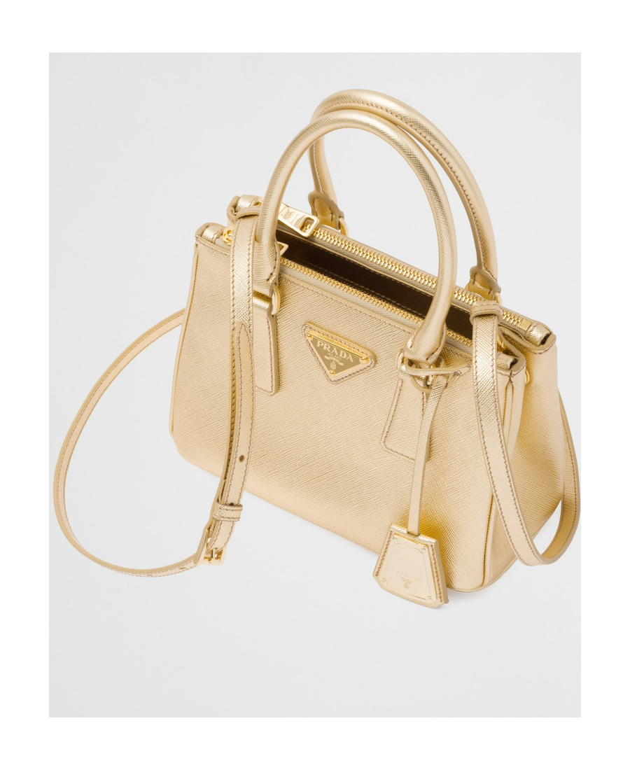 Prada Women Galleria Saffiano Leather Mini Bag In Yellow
