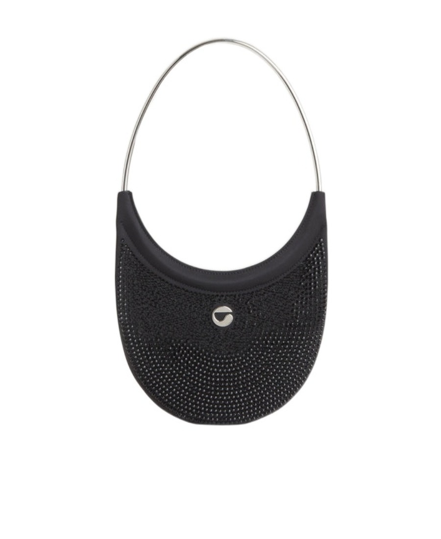 Shop Coperni Ring Swipe Embellished Zip-up Tote Bag In Black