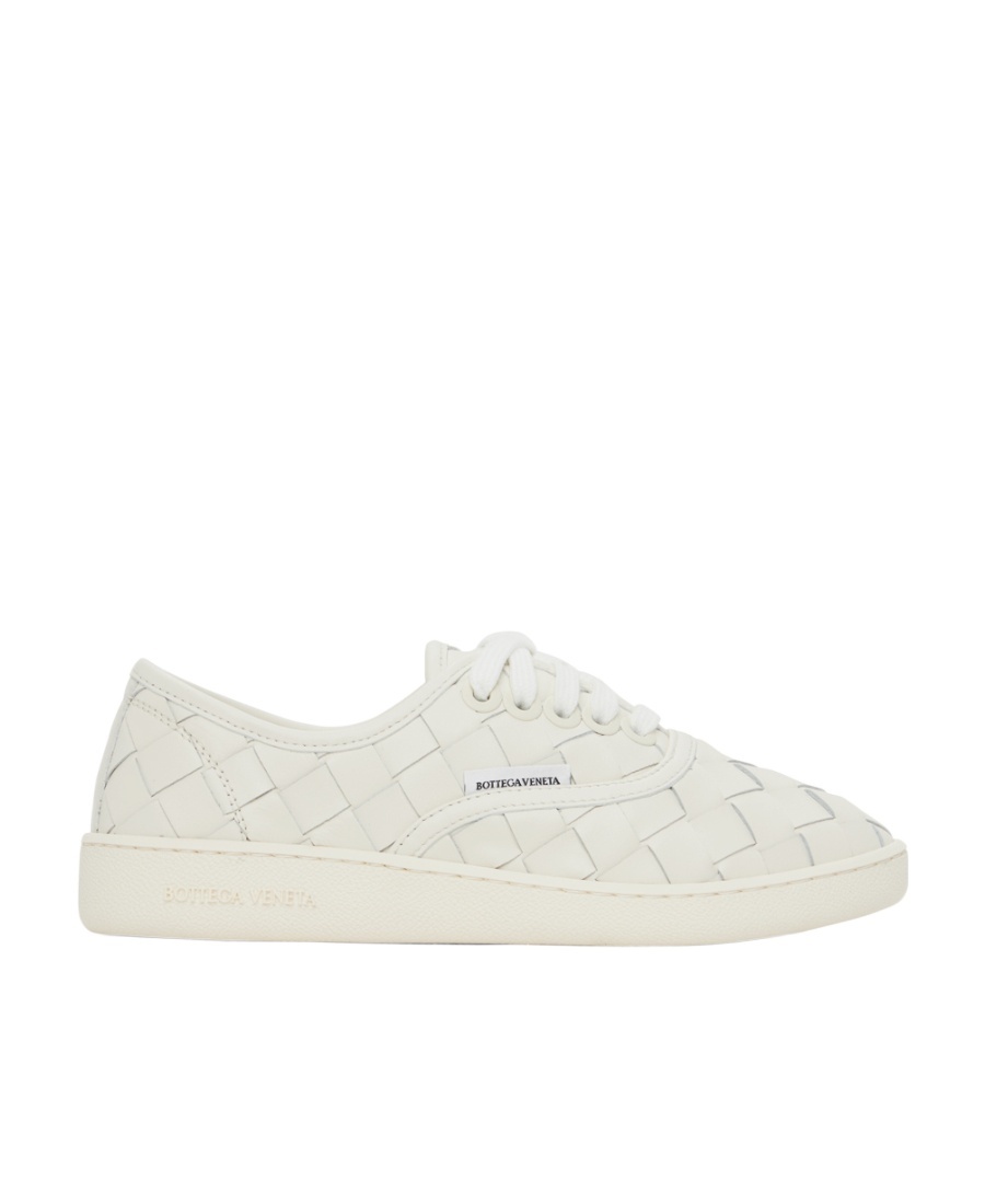 Bottega Veneta Sawyer Intrecciato Leather Low-top Sneakers In White