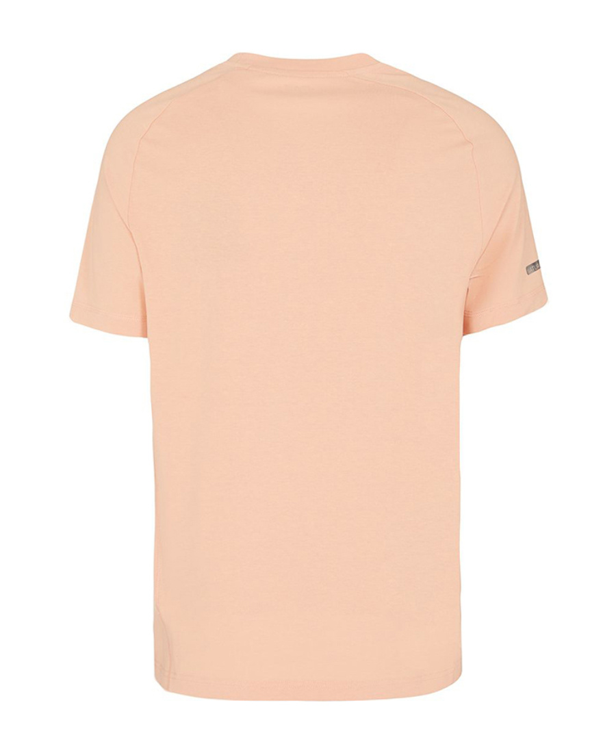 Ea7 Line Logo Shoulder-inserted Round-neck T-shirt In Nude