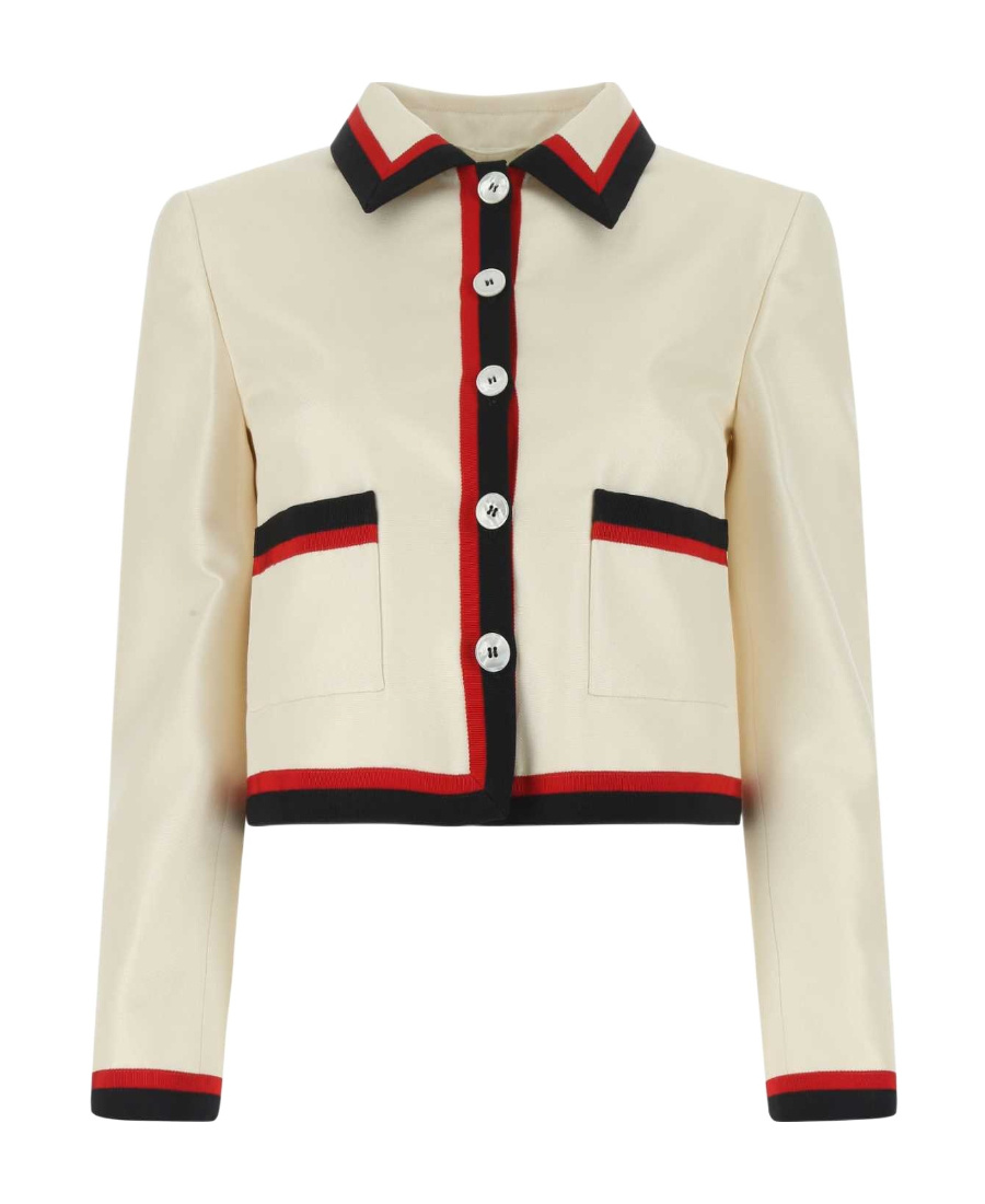 Miu Miu Long-sleeve Button-fastening Jacket In White