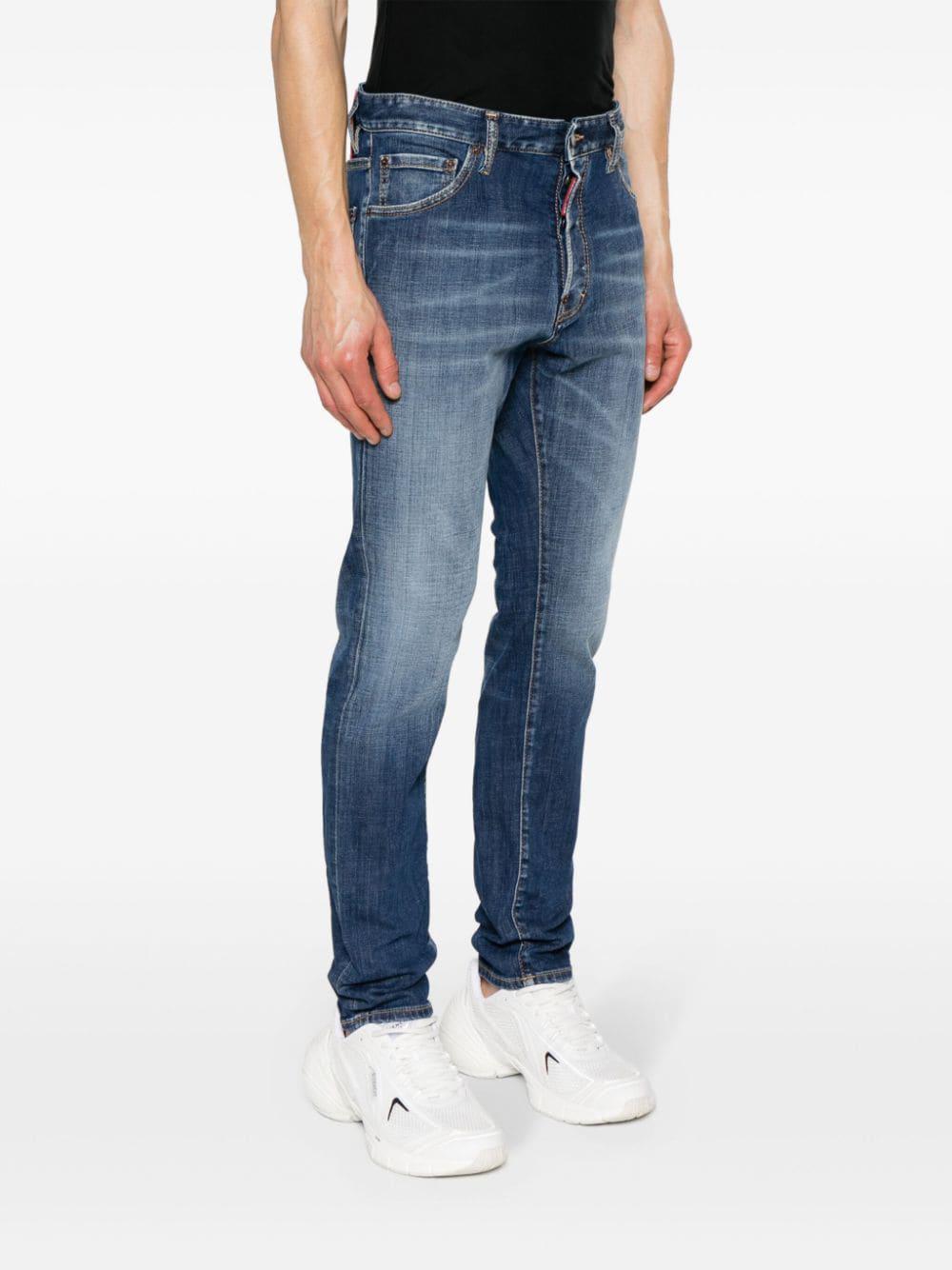 Dsquared2 'cool Guy' Blue Jeans With Logo Patch In Blue