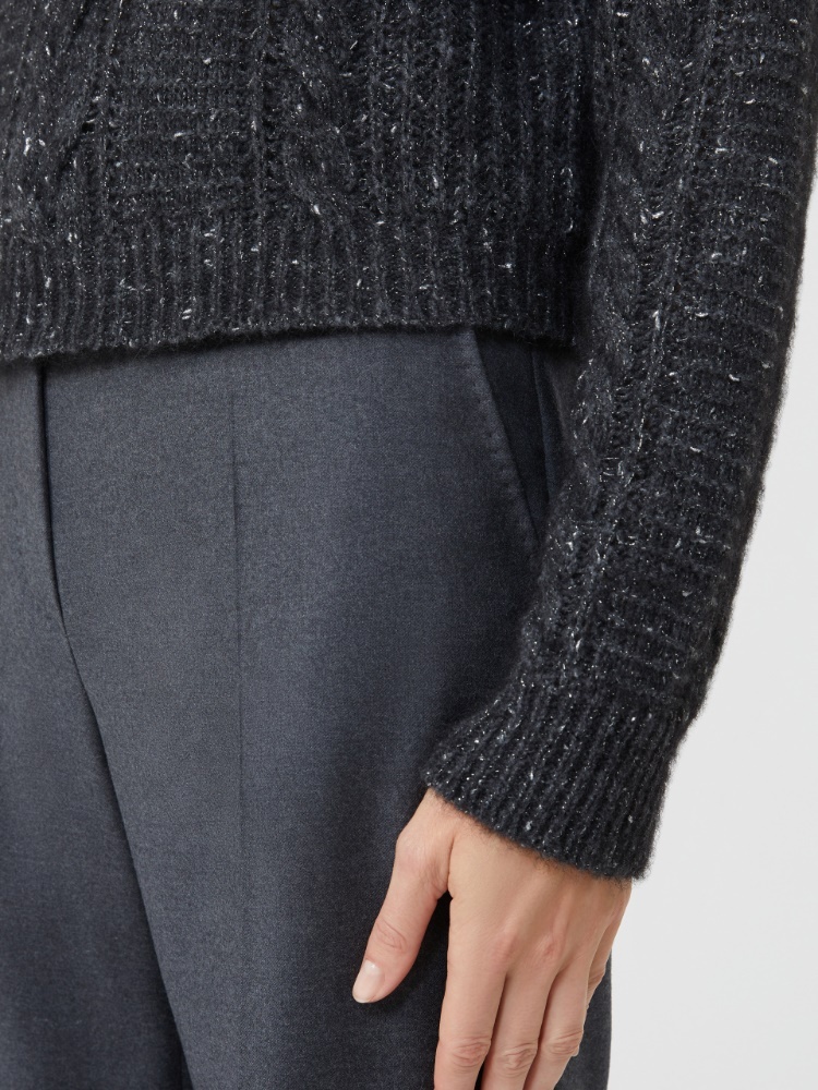 Max Mara Alpaca-blend Loose Sweater In Gray