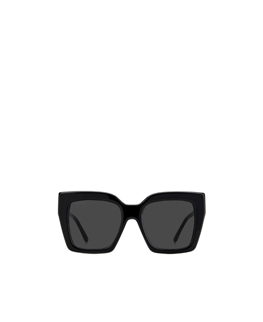 Jimmy Choo Logo-plaque Oversize-frame Sunglasses In Black