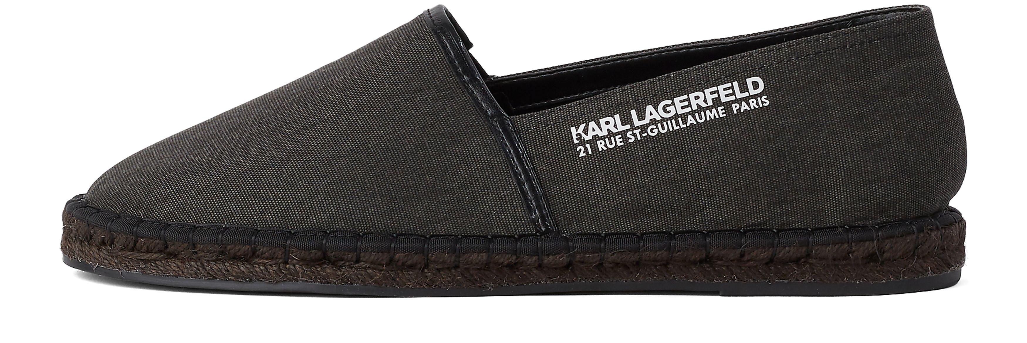Karl Lagerfeld Rue St-guillaume Kamino Locator Shoes With Linen Soles In Black