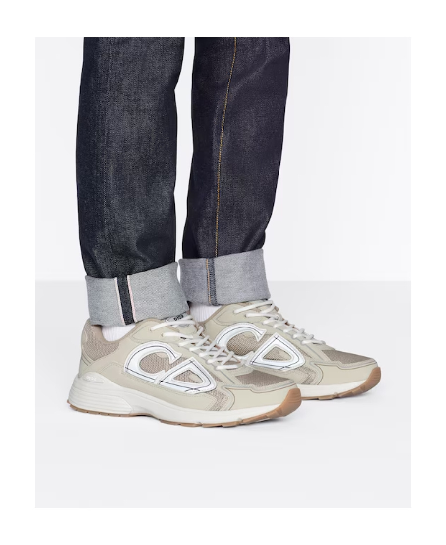 Shop Dior B30logo Low-cut Sneakers In Nude