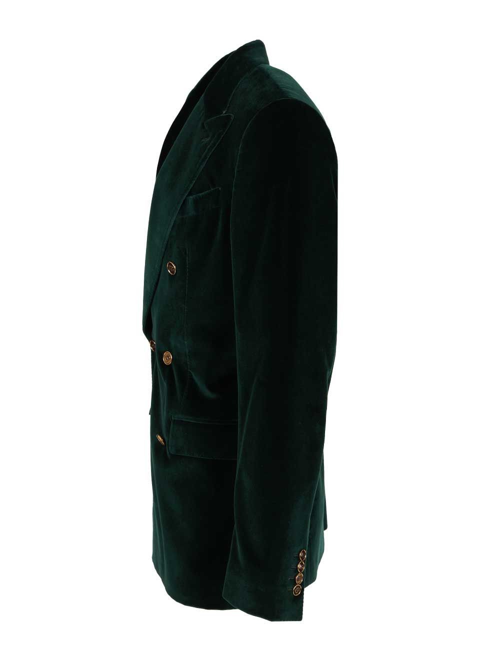 Dolce & Gabbana Velvet Double-breasted Blazer In Black