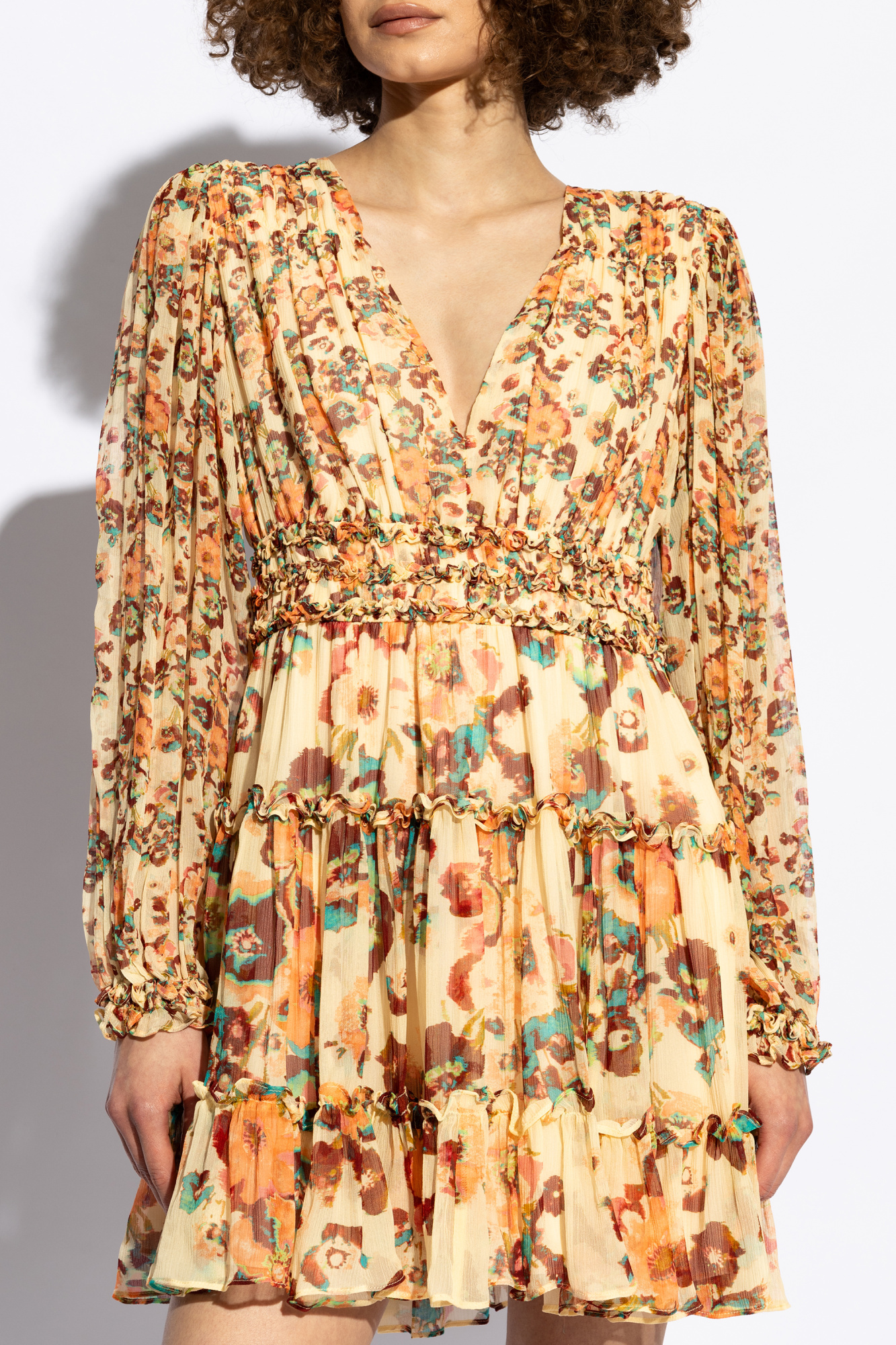 ULLA JOHNSON LYA FLORAL-PRINT SILK MINI DRESS