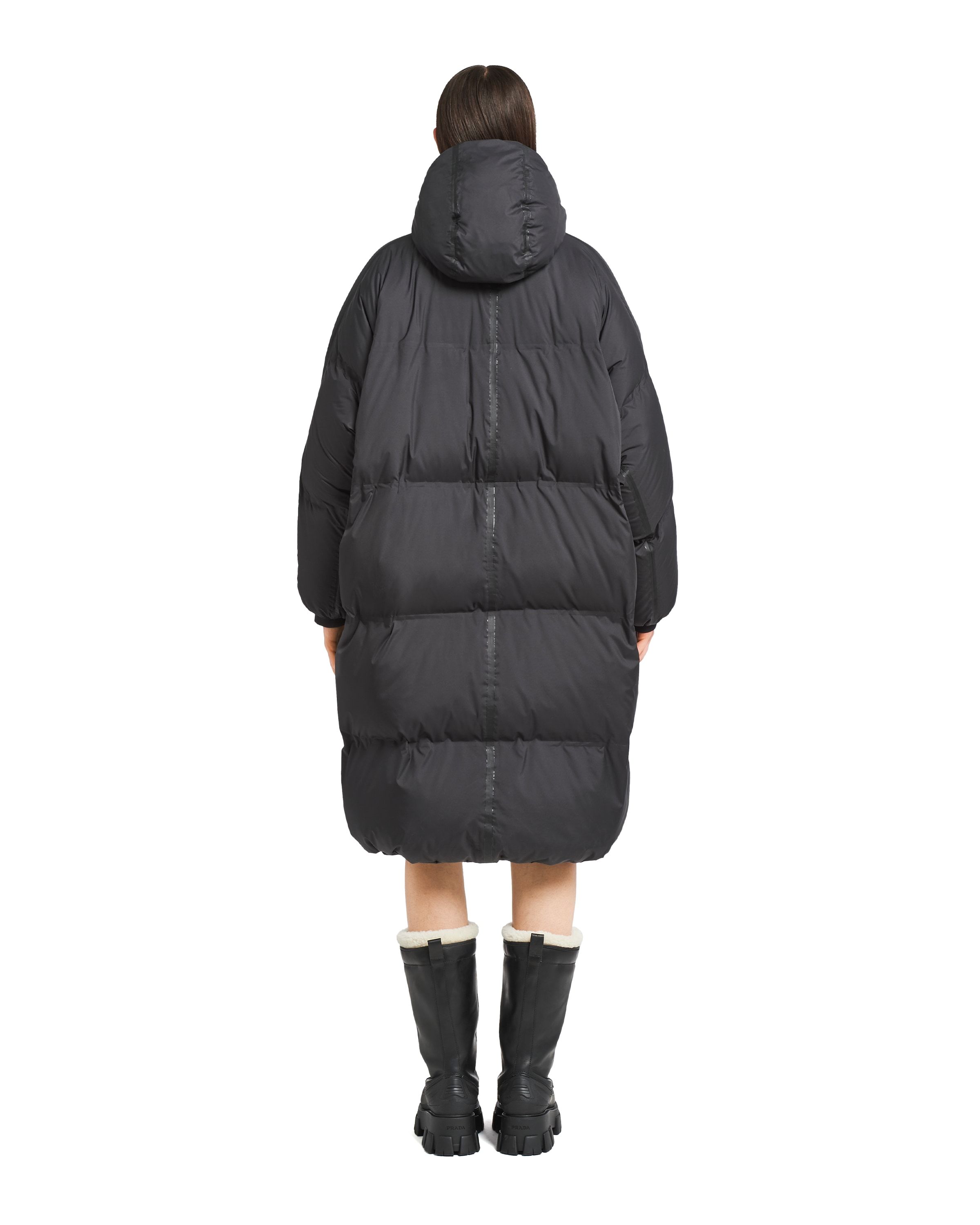 PRADA OVERSIZED TECHNICAL NYLON DOWN COAT