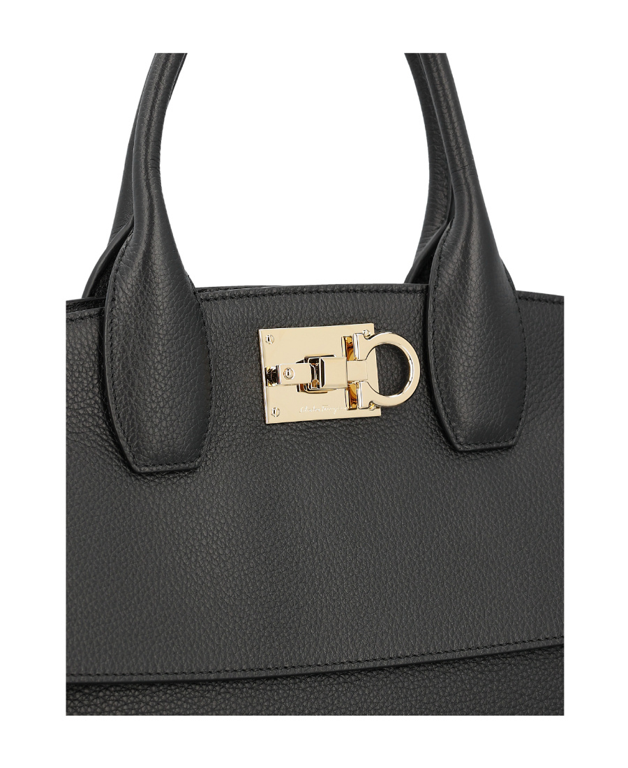 Ferragamo Studio Bag Small Leather Satchel In Black