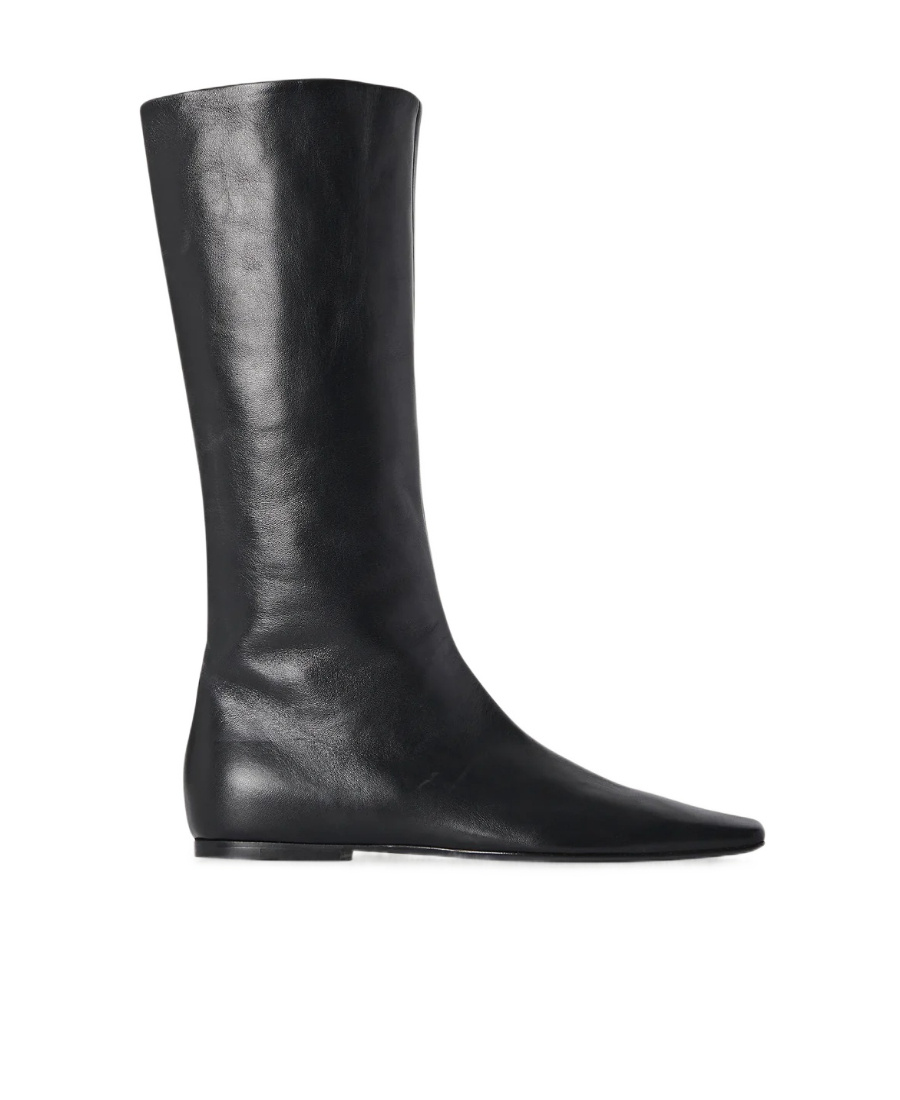 The Row Bette Middle Boot With Square Head In Black