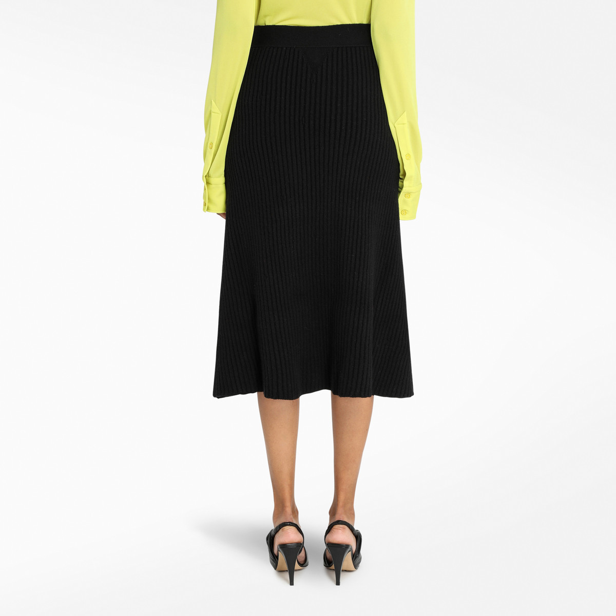 Shop Bottega Veneta Ribbed A-line Skirt In Black