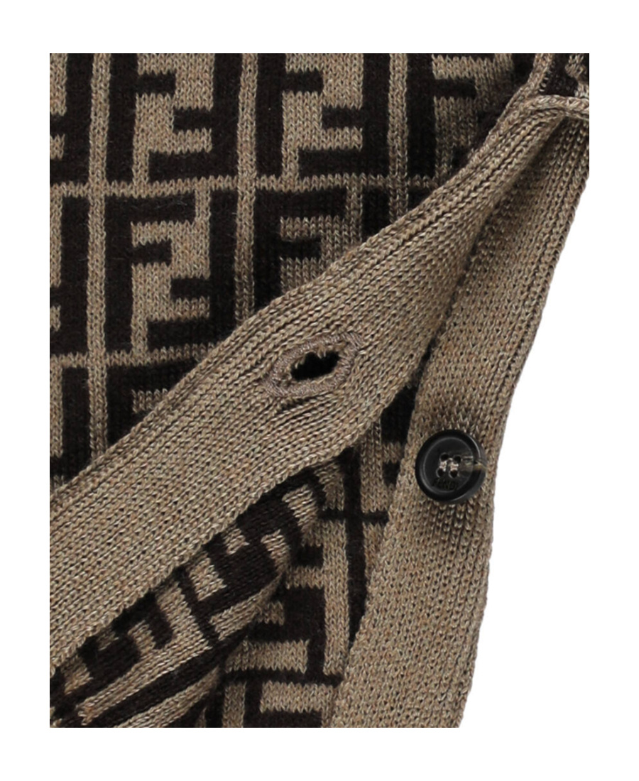 Fendi Ff Logo-print Knitted Romper In Black
