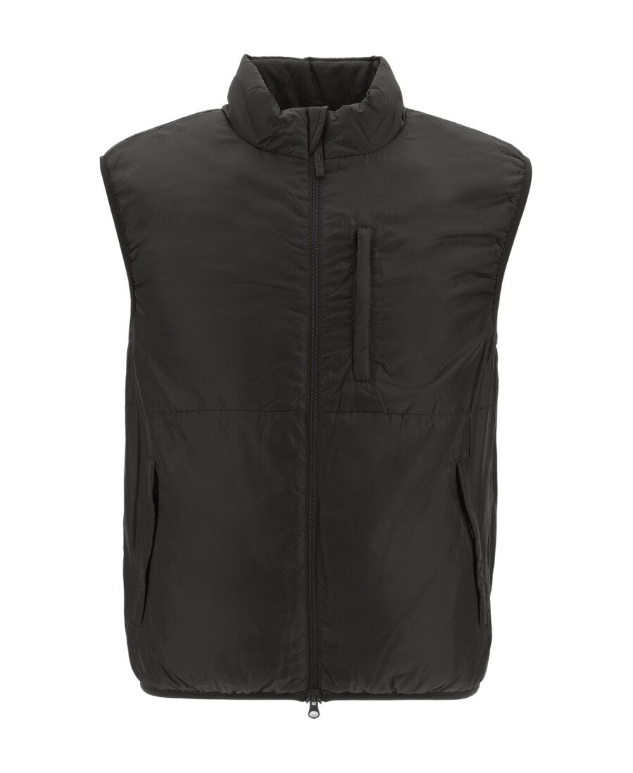 Aspesi Navy Bomber Vest With High Collar In Black