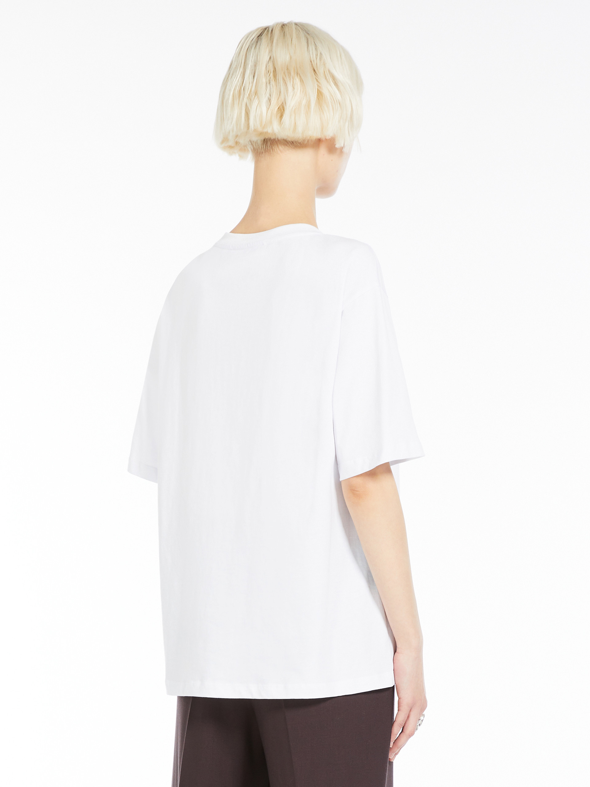 Sportmax Jersey Cotton Print T-shirt In White