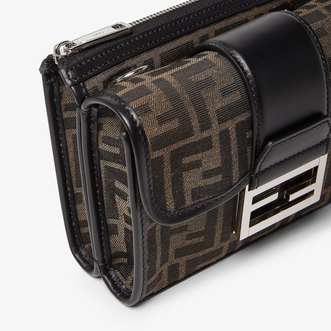 Fendi Double Baguette Shoulder Bag In Black