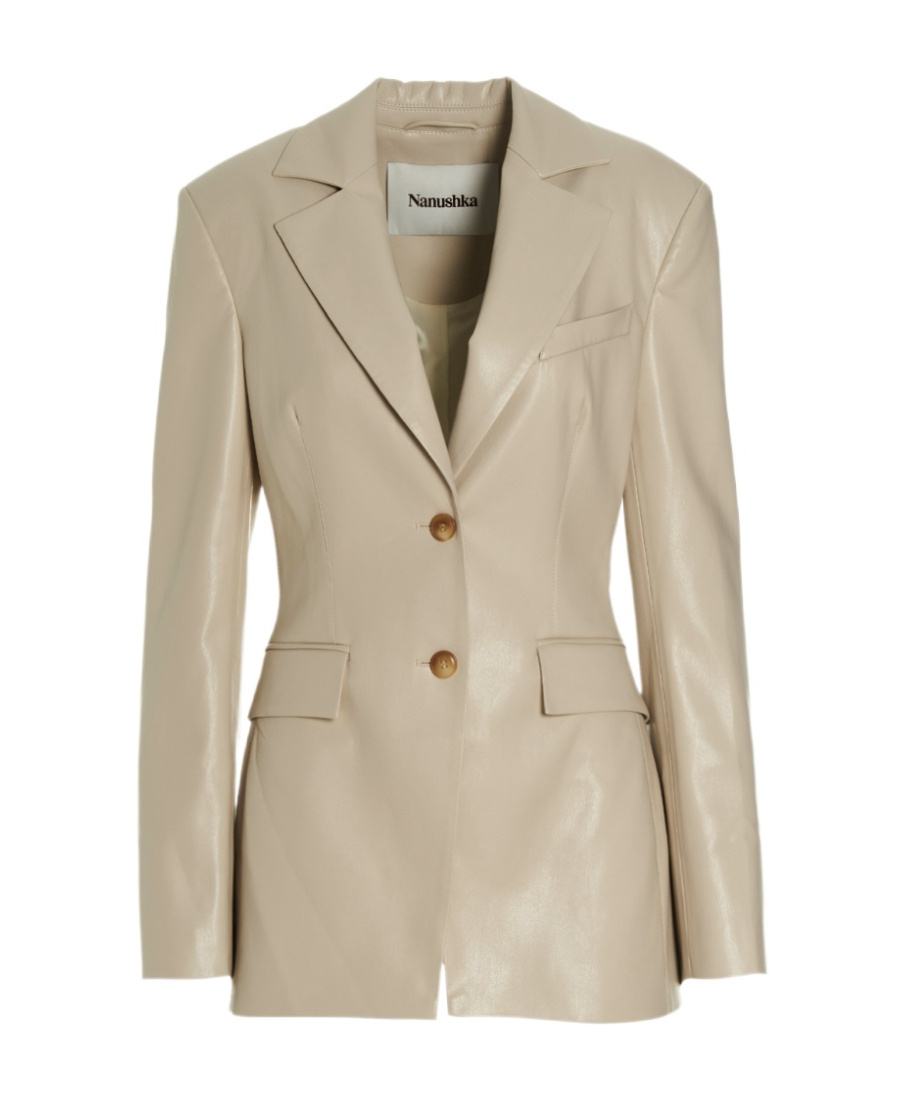 Nanushka Hathi Single-breasted Blazer In Nude