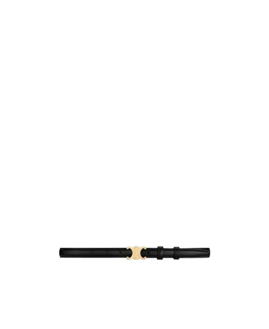 Celine Medium Triomphe Smooth Cattle Leather Belt In Black