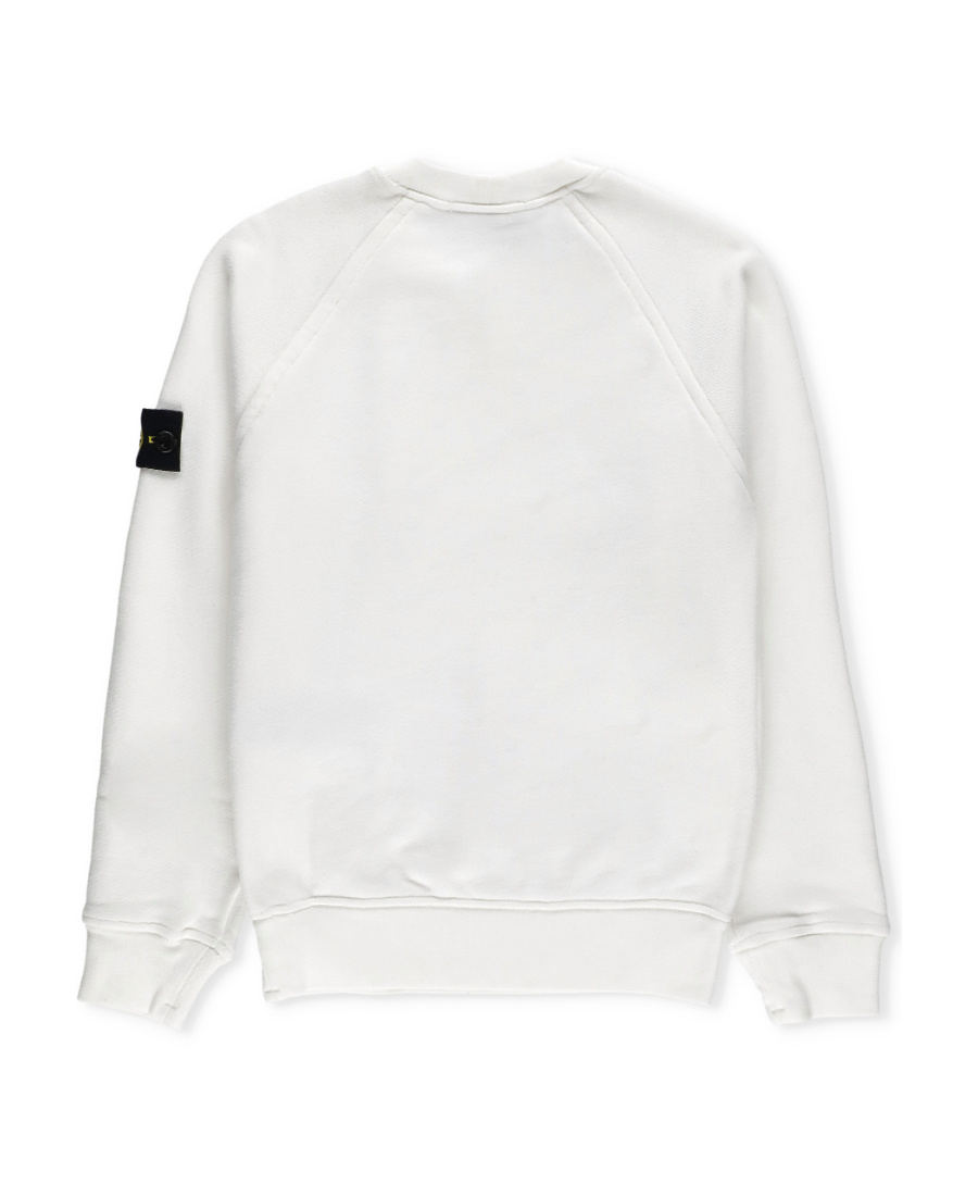 Stone Island Compass-motif Cotton Sweatshirt In White
