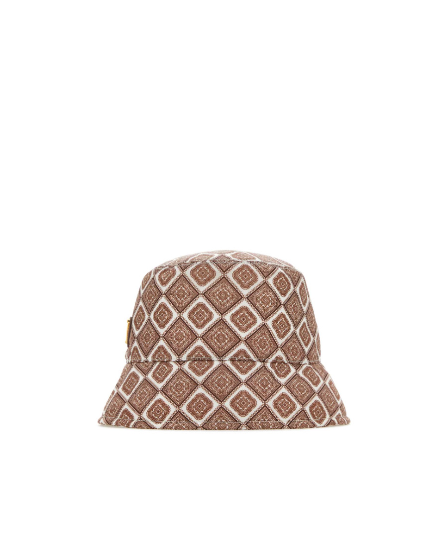 Prada Printed Re-nylon Bucket Hat In Brown