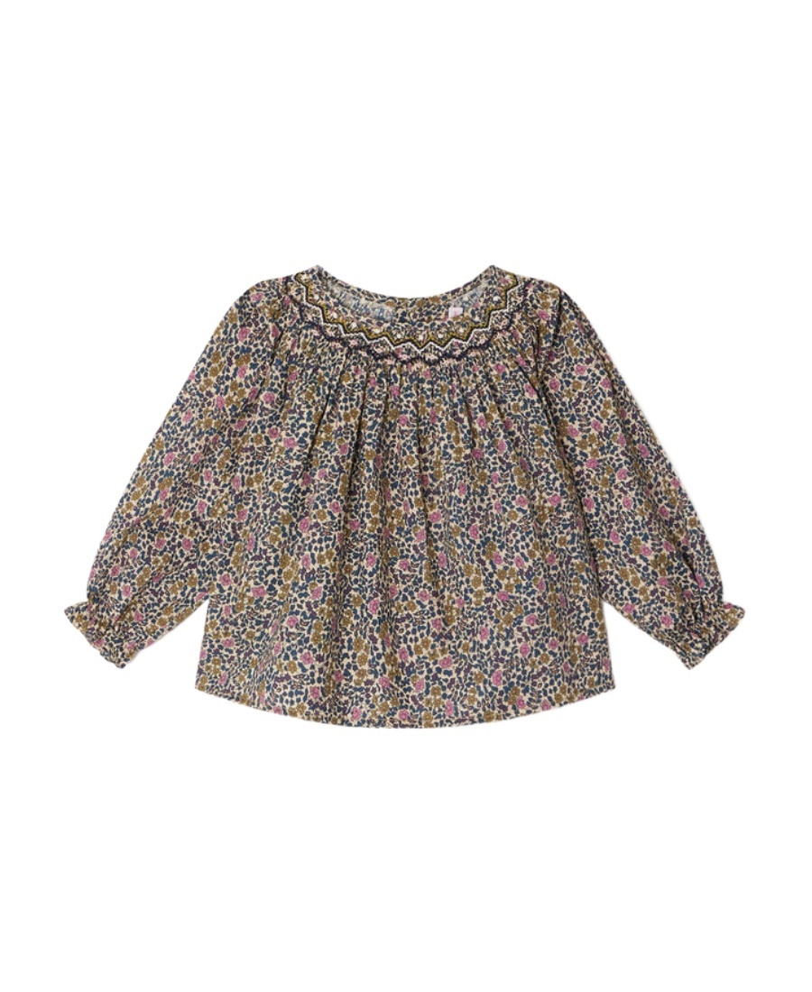 Bonpoint Floral-print Long-sleeve Blouse In Multicolor