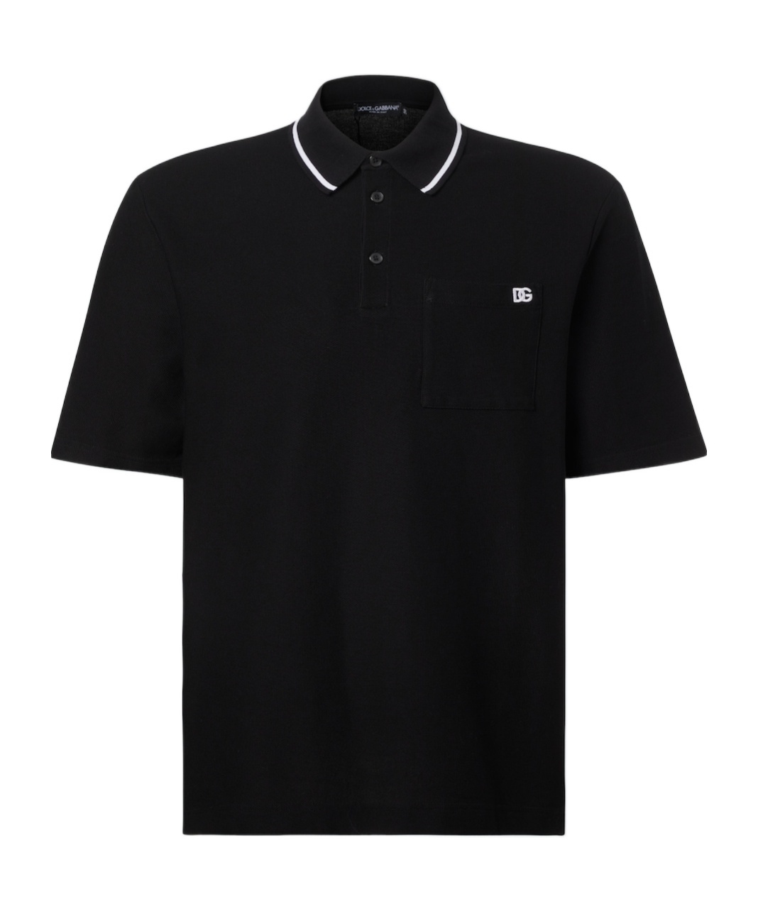 Dolce & Gabbana Cotton Polo With Logo Embroidery In Black