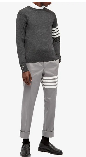 Thom Browne Dark Gray Wool 4-bar Sweaters In Black