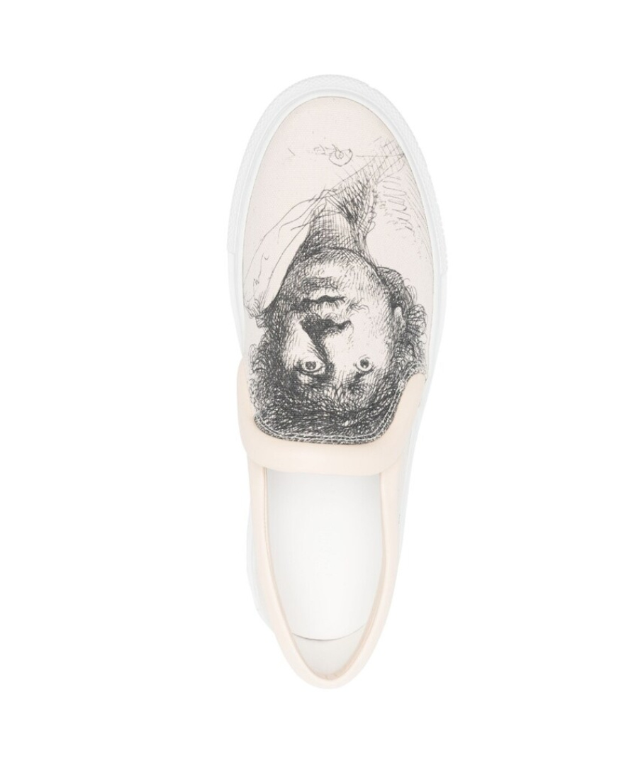 Jw Anderson Sketch-print Sneakers In White