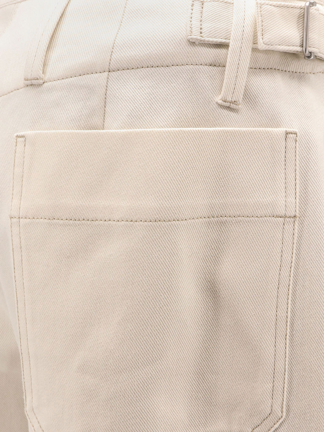 Lemaire Men Pleated Carrot Denim Trouser In Nude