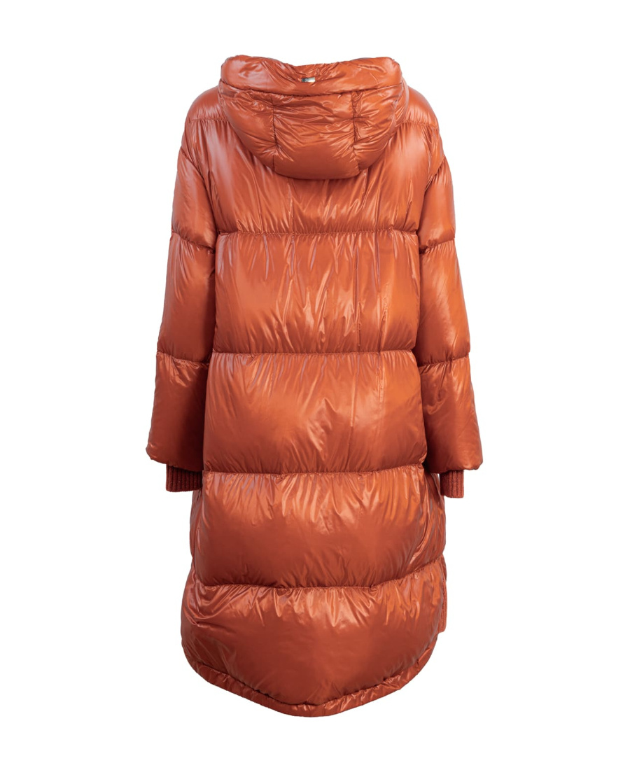 Herno Quilted Hooded Drawstring Down Coat In Red