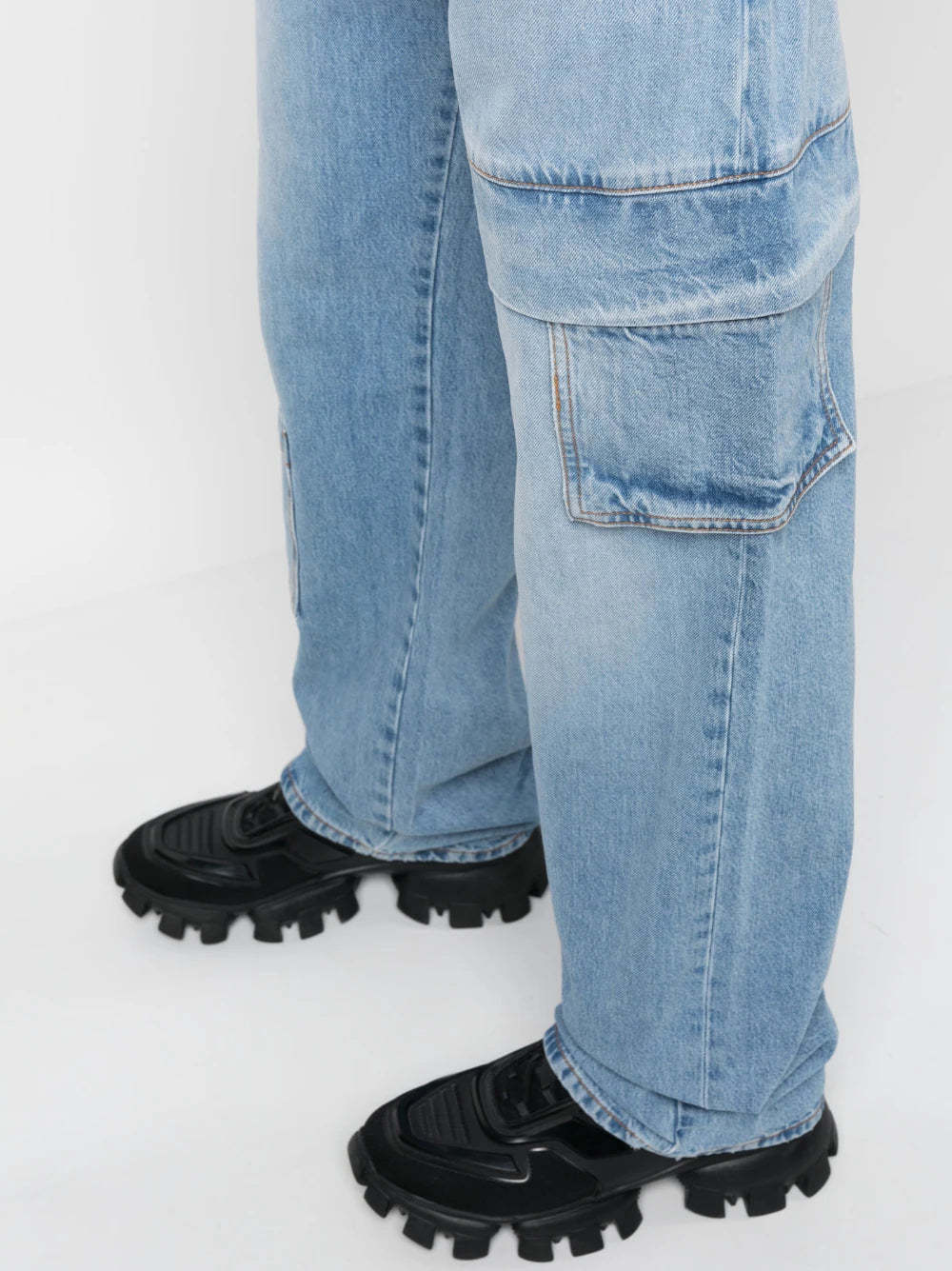 Alyx Oversized Denim Cargo Pants Light In Blue