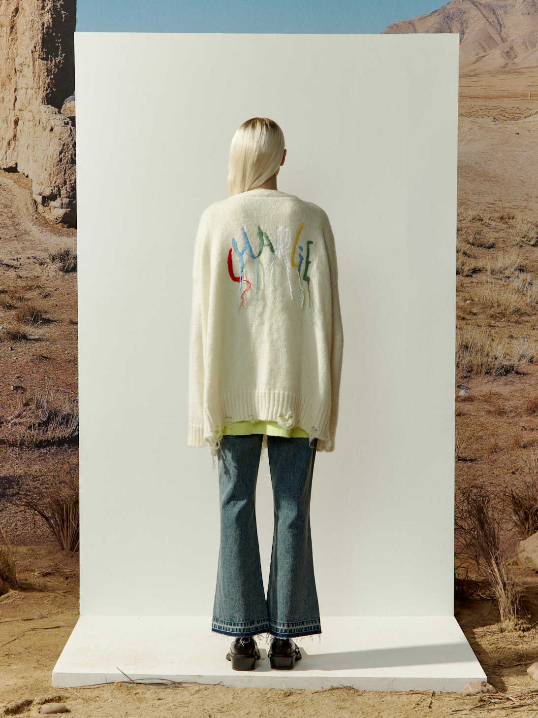 Charlie Luciano Imitation Of Old Logo Knitted Cardigan In Neutral